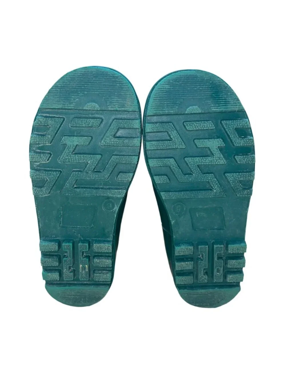 Mysoft Kids Teal Rubber With Handles Waterproof Rain Boots Size 9